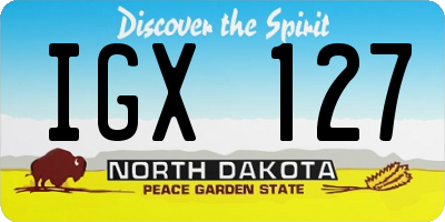 ND license plate IGX127