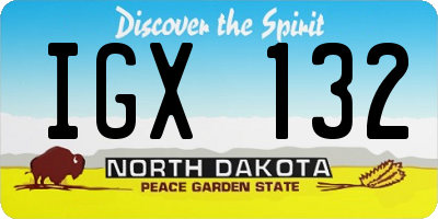 ND license plate IGX132