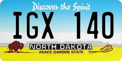 ND license plate IGX140