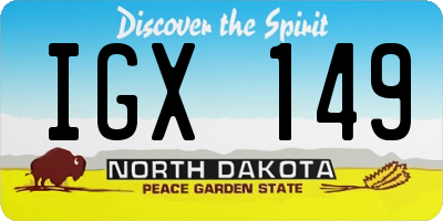 ND license plate IGX149