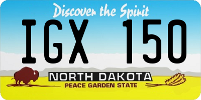 ND license plate IGX150