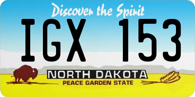 ND license plate IGX153