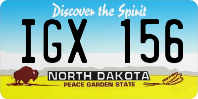 ND license plate IGX156