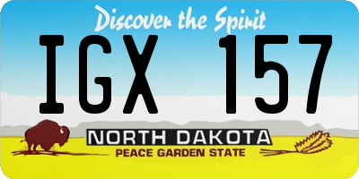 ND license plate IGX157