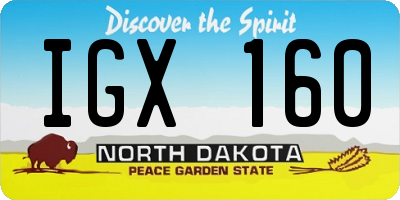 ND license plate IGX160