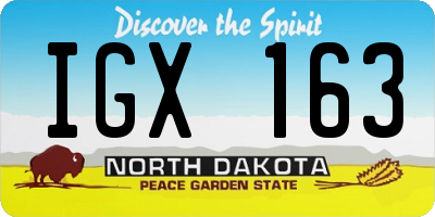 ND license plate IGX163