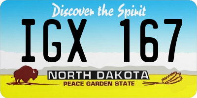ND license plate IGX167