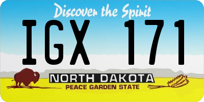 ND license plate IGX171