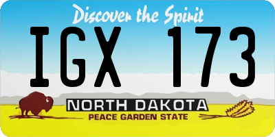 ND license plate IGX173