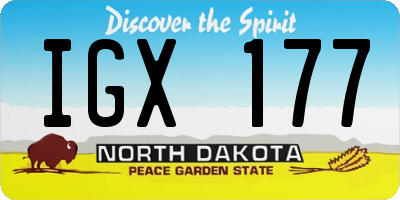ND license plate IGX177