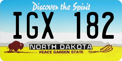 ND license plate IGX182