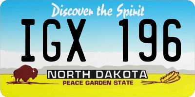 ND license plate IGX196