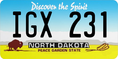 ND license plate IGX231