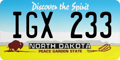 ND license plate IGX233