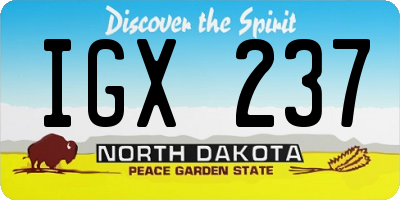 ND license plate IGX237