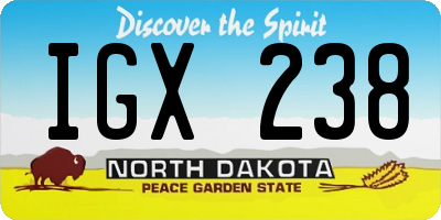 ND license plate IGX238