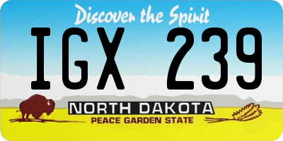 ND license plate IGX239