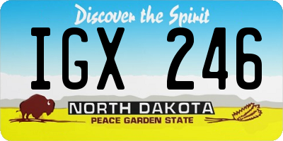 ND license plate IGX246