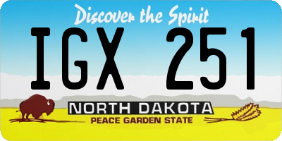 ND license plate IGX251
