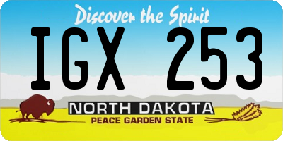 ND license plate IGX253