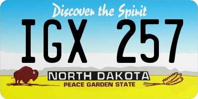 ND license plate IGX257