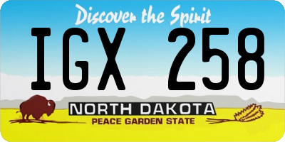 ND license plate IGX258