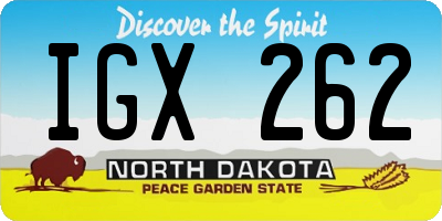 ND license plate IGX262