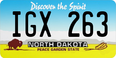 ND license plate IGX263