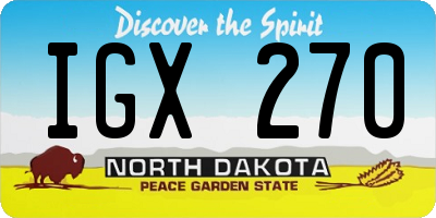 ND license plate IGX270