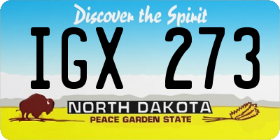 ND license plate IGX273