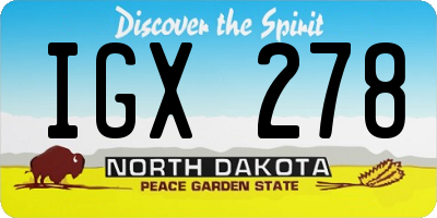 ND license plate IGX278