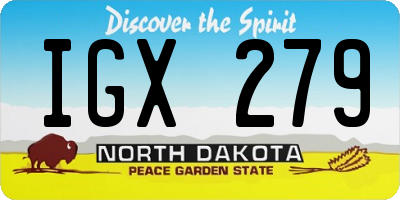 ND license plate IGX279