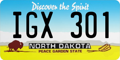 ND license plate IGX301