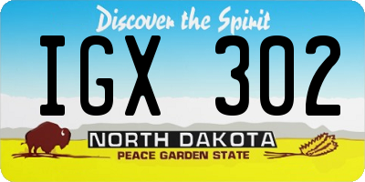 ND license plate IGX302