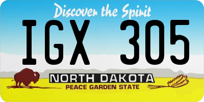 ND license plate IGX305