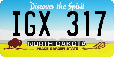 ND license plate IGX317