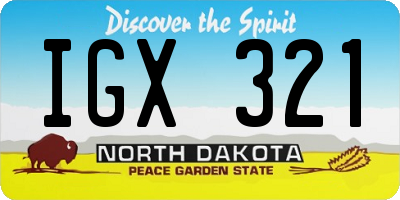 ND license plate IGX321