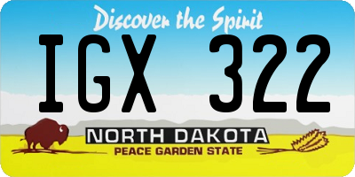 ND license plate IGX322