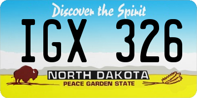 ND license plate IGX326