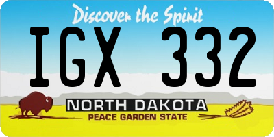 ND license plate IGX332