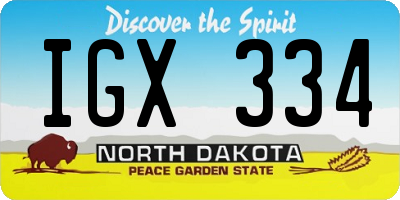 ND license plate IGX334