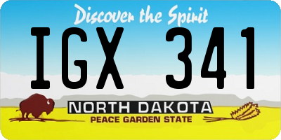 ND license plate IGX341
