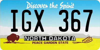 ND license plate IGX367