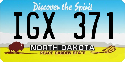 ND license plate IGX371