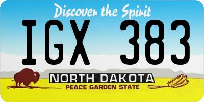 ND license plate IGX383