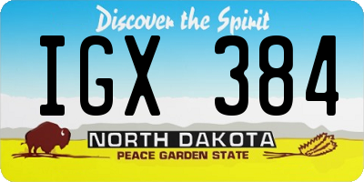 ND license plate IGX384