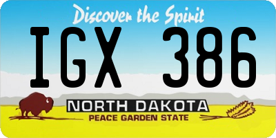 ND license plate IGX386