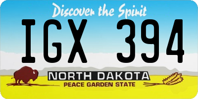 ND license plate IGX394