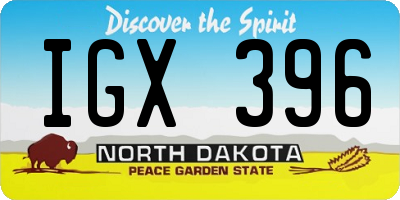 ND license plate IGX396