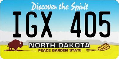 ND license plate IGX405